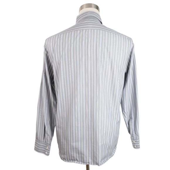 Hugo Boss Lex Men's L Gray Striped Button Up Shirt - Picture 7 of 11